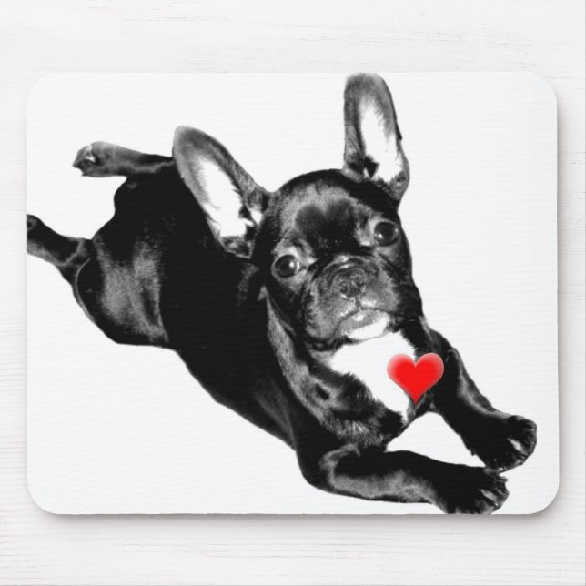 Alfombrilla De Ratón Feliz Día de San Valentín, mousepad de Bulldog fra (Frente)