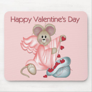 Alfombrilla De Ratón Feliz día de San Valentín Ratón con Corazones Alfo