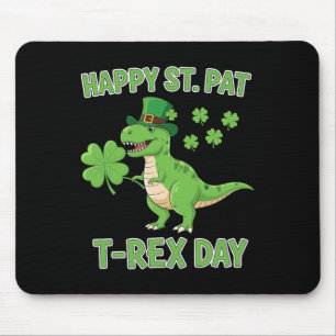 Alfombrilla De Ratón Feliz día de St Pat Trex Divertido dinosaurio tréb