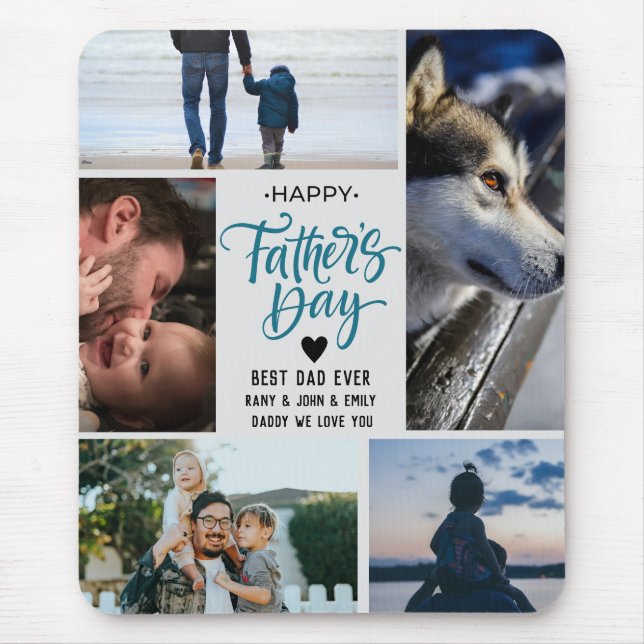 Alfombrilla De Ratón Feliz Día del Padre Nombres personalizados de Coll (Frente)