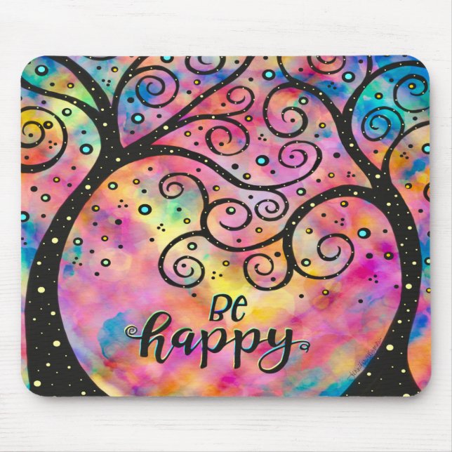 Alfombrilla De Ratón Feliz Diversión Rosa (Frente)