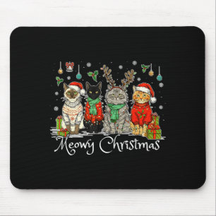 Alfombrilla De Ratón Feliz Gatmas Gato Navidad Lindo Gatito Gatos Santa