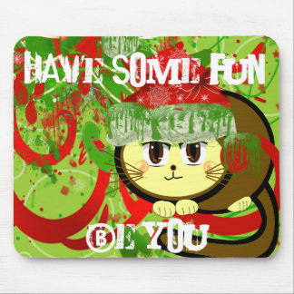 Alfombrilla De Ratón Feliz Gato de Navidad - Personalizado