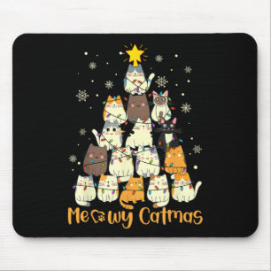 Alfombrilla De Ratón Feliz Gatonavidad Gato Árbol de Navidad Xmas Chica