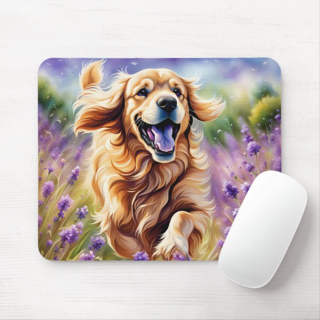Alfombrilla De Ratón Feliz Golden Retriever (Con ratón)