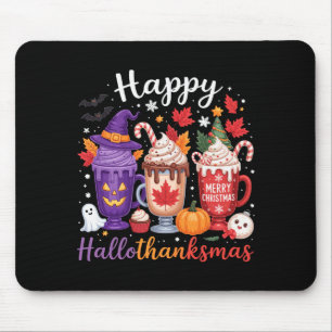 Alfombrilla De Ratón Feliz Hallothanksmas Amante del Café Halloween Ale
