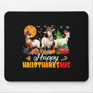 Alfombrilla De Ratón Feliz Hallothanksmas Cabra Halloween Día de Acción
