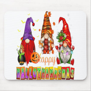 Alfombrilla De Ratón Feliz Hallothanksmas Gnomes Lover Halloween Gracia