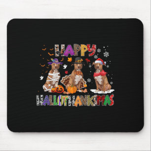 Alfombrilla De Ratón Feliz Hallothanksmas Pitbull Lover Halloween C