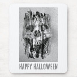 Alfombrilla De Ratón Feliz Halloween. Cráneo angustiado