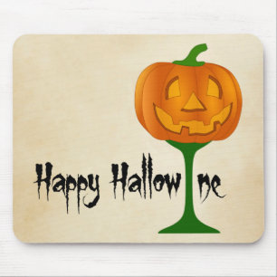 Alfombrilla De Ratón Feliz Halloween de Vino de Calabaza de Hallowine