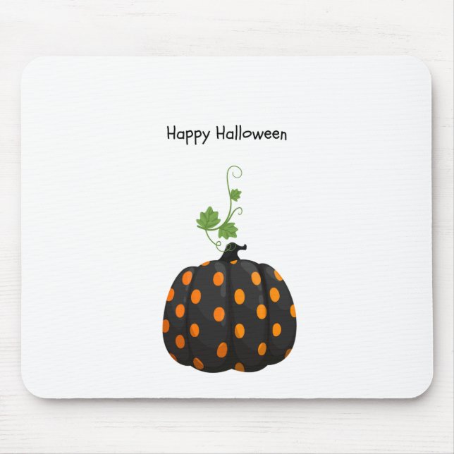 Alfombrilla De Ratón Feliz Halloween Polka Dot Pumpkin Mouse Pad (Frente)