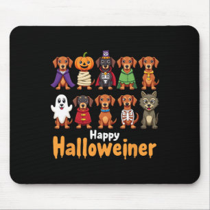 Alfombrilla De Ratón Feliz Hallowiner Gracioso Perro Halloween Amantes
