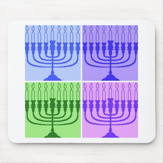 Alfombrilla De Ratón Feliz Hanukkah Menorah (Frente)