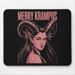 Alfombrilla De Ratón Feliz Krampus Irónico Lilith Navidad Oscuro Femeni