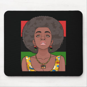 Alfombrilla De Ratón Feliz Kwanzaa Bandera Panafricana Mujer Negra Siet