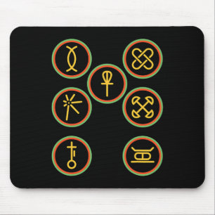 Alfombrilla De Ratón Feliz Kwanzaa Kinara-Seven Badges Principles Of Kw