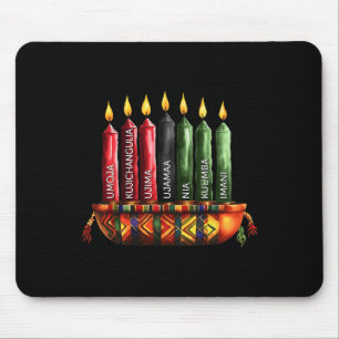 Alfombrilla De Ratón Feliz Kwanzaa Kinara Siete Velas Principios de K