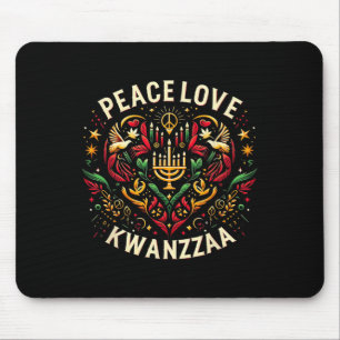Alfombrilla De Ratón Feliz Kwanzaa Paz con amor Kwanzaa African Amer