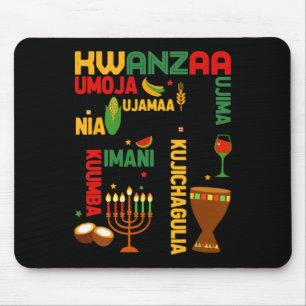 Alfombrilla De Ratón Feliz Kwanzaa Siete principios Hombres Niños Graci