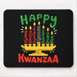 Alfombrilla De Ratón Feliz Kwanzaa Siete principios Kinara Velas