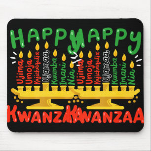 Alfombrilla De Ratón Feliz Kwanzaa Siete principios Kinara Velas