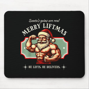Alfombrilla De Ratón Feliz Levanta Navidad Gimnasio Santa Divertido Cul