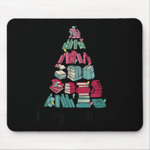 Alfombrilla De Ratón Feliz Libro Navidad Libros Ne Árbol Divertido Aman