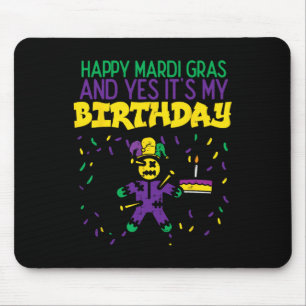 Alfombrilla De Ratón Feliz Mardi Gras Sí Mi Cumpleaños Hombres Fiestas