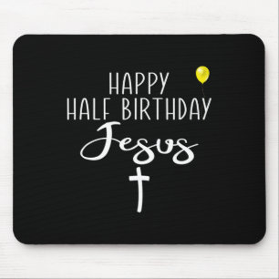 Alfombrilla De Ratón Feliz medio cumpleaños Jesús divertida Navidad Xma