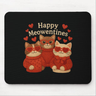 Alfombrilla De Ratón Feliz Meowentines Gato Hilo Crochet Coquette Lindo