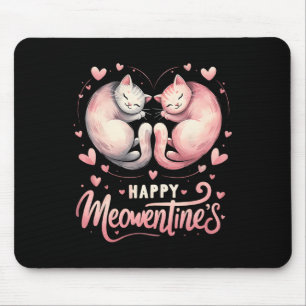 Alfombrilla De Ratón Feliz Meowentine's Lindo Día de San Valentín Parej
