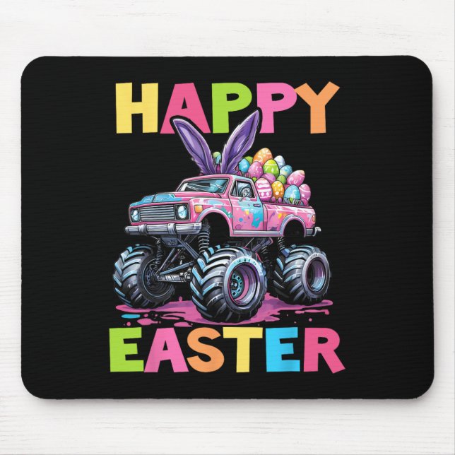 Alfombrilla De Ratón Feliz Monstruo de Pascua Camión Pascua Niños Peque (Frente)