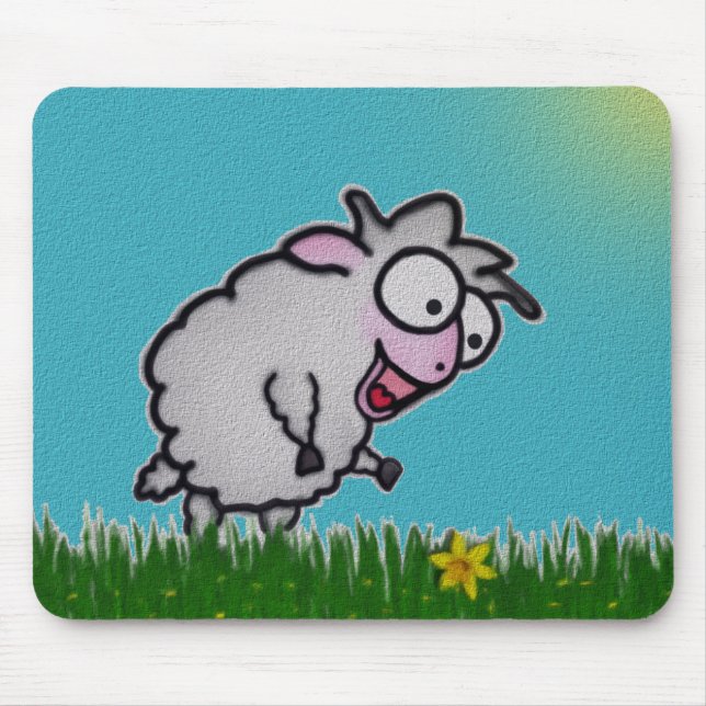Alfombrilla De Ratón Feliz Mousepad de ovejas (Frente)