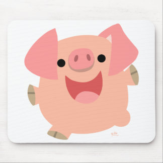 Alfombrilla De Ratón Feliz mousepad del cerdo del dibujo animado