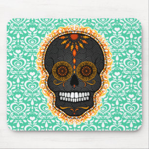 Alfombrilla De Ratón Feliz Muertos - cráneo festivo Mousepad del azúc