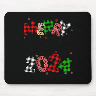 Alfombrilla De Ratón Feliz Navidad 2024 Santa Hat Familia Paj