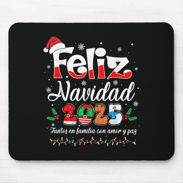 Alfombrilla De Ratón Feliz Navidad 2025 Familia coincidente Navidad en  (Frente)