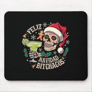 Alfombrilla De Ratón Feliz Navidad Achos Calavera Divertida Español Fel