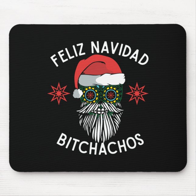 Alfombrilla De Ratón Feliz Navidad Achos Funny Navidad Española (Frente)