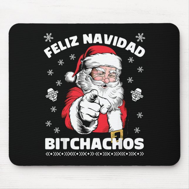 Alfombrilla De Ratón Feliz Navidad Achos Shirt Merry Xmas Funny Santa  (Frente)