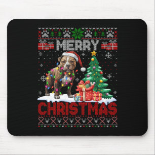 Alfombrilla De Ratón Feliz Navidad Americano Staffordshire Terrier Ugl