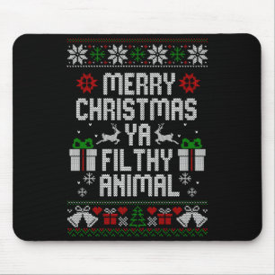 Alfombrilla De Ratón Feliz Navidad Animal Sucio Ya Xmas Pijama Largo 