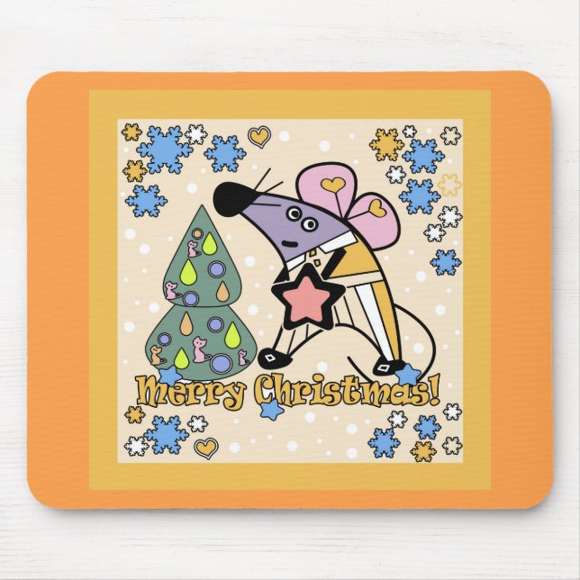 Alfombrilla De Ratón Feliz Navidad Año Nuevo Símbolo Mouse Personalizad (Frente)