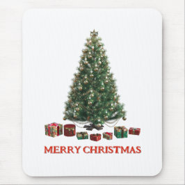 Alfombrilla De Ratón Feliz Navidad. Árbol (diseño 1) con regalos