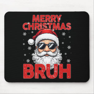 Alfombrilla De Ratón Feliz Navidad Bruh Funny Santa Claus Retro Hombres