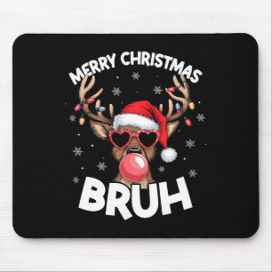 Alfombrilla De Ratón Feliz Navidad Bruh reno Divertido niño de Navidad