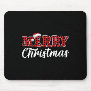 Alfombrilla De Ratón Feliz Navidad Búfalo Plactado Red Santa Family Mat