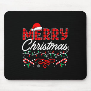 Alfombrilla De Ratón Feliz Navidad Búfalo Plactado Red Santa Family Mat