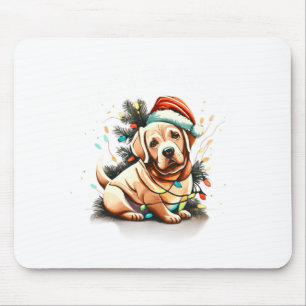 Alfombrilla De Ratón Feliz Navidad Cachorro Retriever Dorado